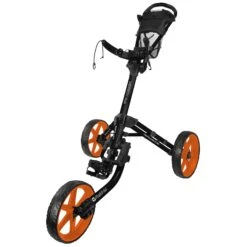 FastFold Mission 5.0 Trolley - Orange Wheels -Elite Golf Gear lys1cr2siwp
