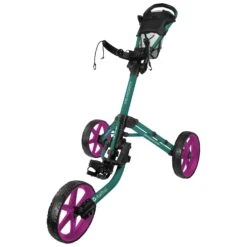 FastFold Mission 5.0 Trolley - Fuchsia Wheels -Elite Golf Gear puyqmpgisks